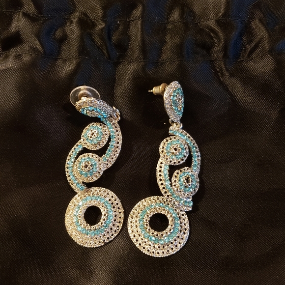 Blue and white Crystal earrings
